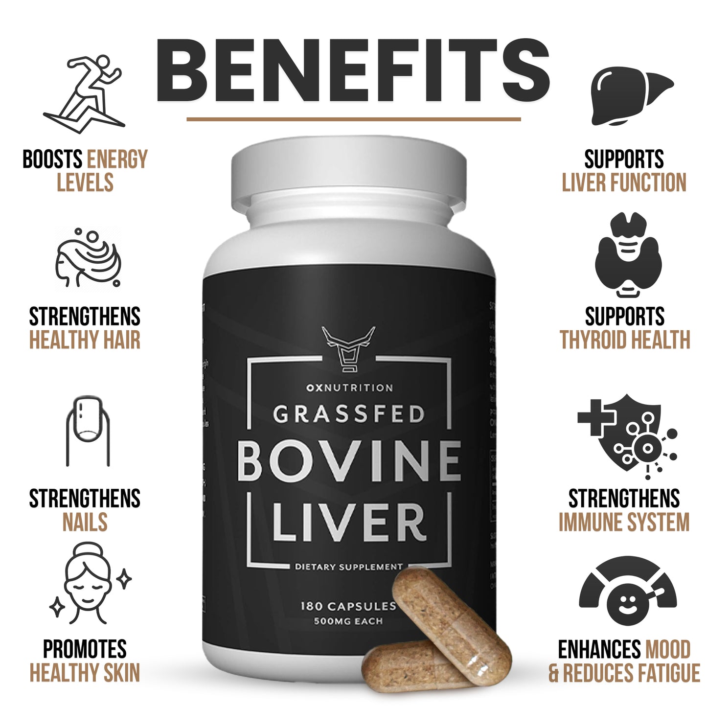 OXNUTRITION Grassfed Beef Liver Capsules