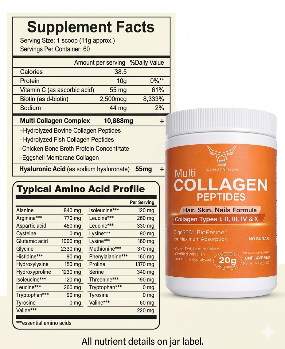 OXNUTRITION Multi Collagen Peptides Powder